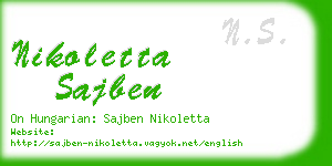 nikoletta sajben business card